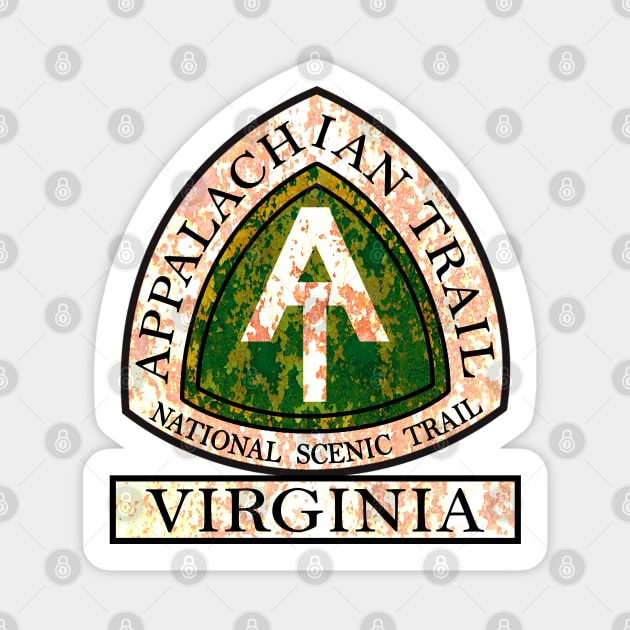 Appalachian Trail National Scenic Trail Virginia VA Rusted Sticker by DD2019